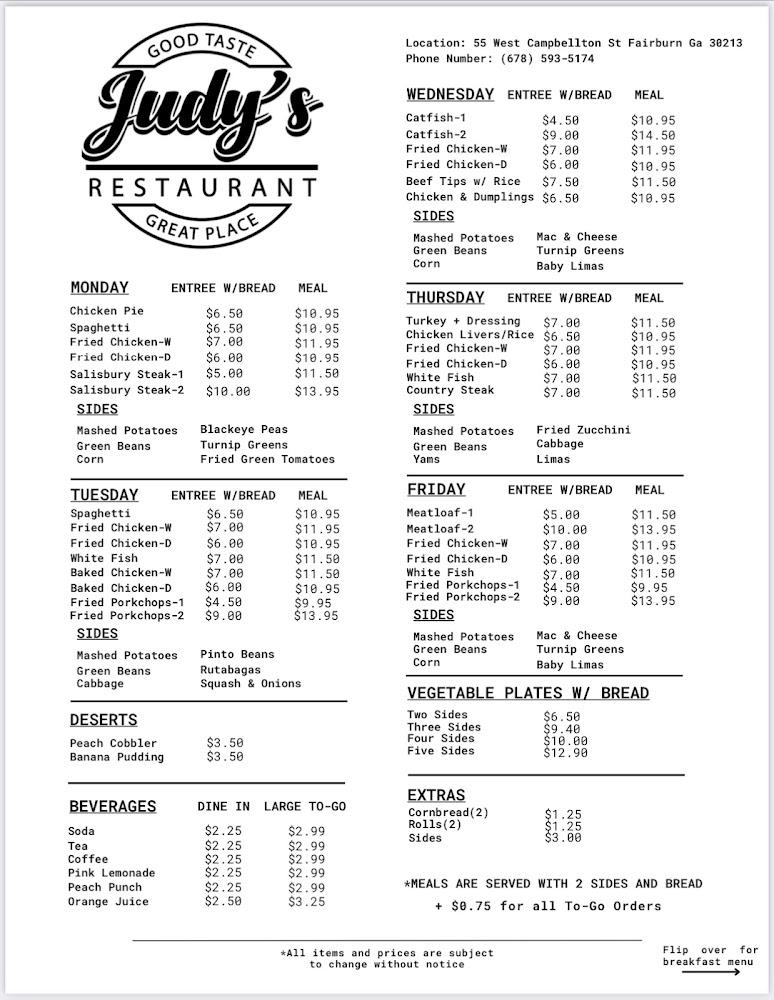 Judy's Restaurant Egg Only