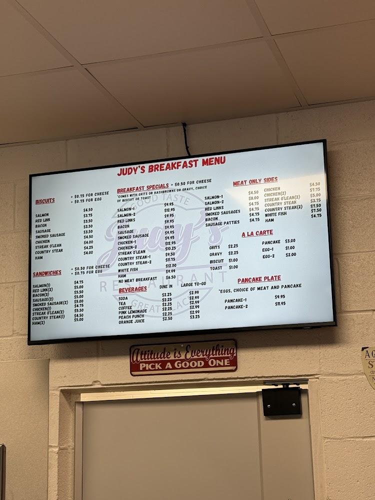 Judy's Restaurant Menu image 3